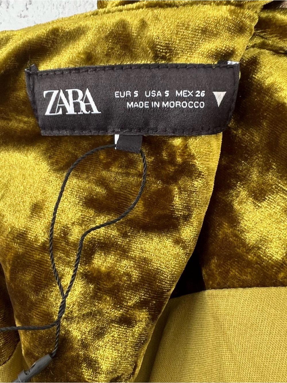 Zara Velvet Olive Green Strapless Maxi Dress Size Small Formal Wedding Guest - Picture 7 of 7